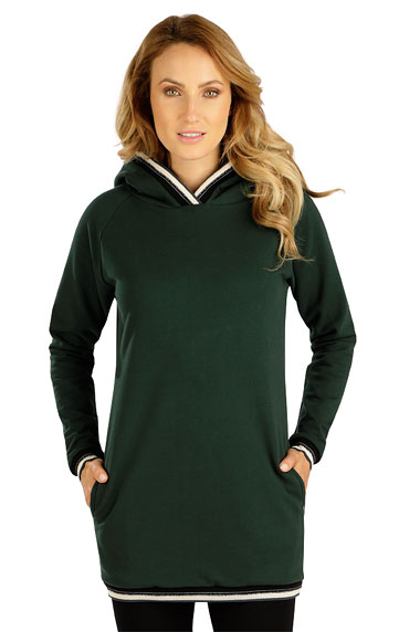 Hoodies, Polonecks > Women´s long sweatshirt with hood. 7C129